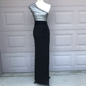 David Meister One Shoulder Evening Gown